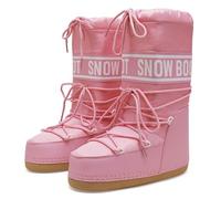 Women's Winter Skiing Fur Duck Boots Waterproof Non-Slip Mid Calf Ankle Booties With Removable Insoles For Snow Hiking(Pink,40)