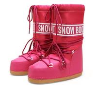 Women's Winter Skiing Fur Duck Boots Waterproof Non-Slip Mid Calf Ankle Booties With Removable Insoles For Snow Hiking(Red2,40)