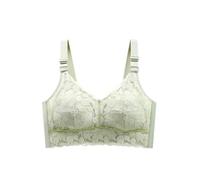 Womens Wireless Floral Lace Bras Comfort Full-Coverage Supportive Bralette No Underwire Seamless Push Up Everyday Bra Red(Green,3X-Large)
