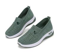 Women's Woven Orthopedic Breathable Soft Shoes, Breathable Mesh Slip on Sneakers with Arch Support for Daily, Summer Comfortable Slip on Mesh Orthopedic Walking Sneakers (Cyan,41)
