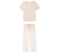 Women'secret Capri Pyjama Daily Stripes, Orange, S Femme