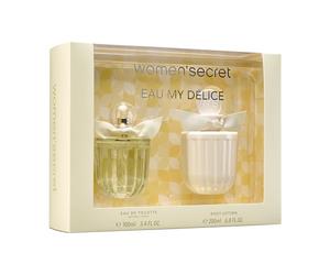 Women'secret Eau My Delice Coffret Cadeau Femme de 2 Articles Comprenant une Eau de Toilette de 100ml et un Lait pour le Corps de 200ml