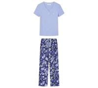 Women'secret Long Pyjama Daily Farmer's Market pour Femme, Bleu, XS