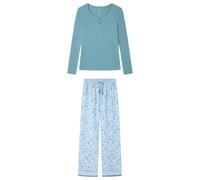 Women'secret Long Pyjama Daily Garden, Vert, XL Femme