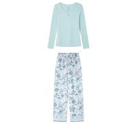 Women'secret Long Pyjama Daily Garden, Vert, XS Femme