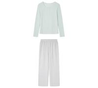 Women'secret Long Pyjama Daily Stripes, Vert, XS Femme