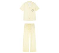 Women'secret Long Pyjama Multilicense Happy Smiley, Citronier, XXL Femme