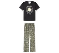 Women'secret Long Pyjama Multilicense Happy Smiley, Noir, XXL Femme