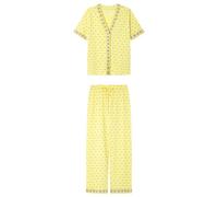 Women'secret Long Pyjama Multilicense Nostalgia, Citronier, XS Femme