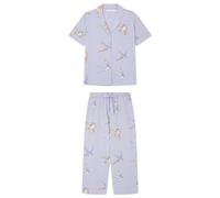 women'secret Pijama Camisero 100% Algodón Lila Pyjama, IMPRIMÉ Mauve, M Femme