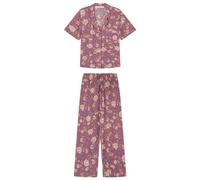 women'secret Pijama Camisero Boho Granate Pyjama, IMPRIMÉ Bourgogne, XL Femme