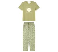 Women'secret Pijama de Manga Corta Y Pantalón Largo Colección Multilicense Cottage Pyjama, Kaki Moyen, S Femme