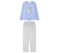 Women'secret Pijama de Manga Larga Pantalón Largo Colección Multilicense Campus Pyjama, Bleu-imprimé, XS Femme