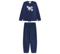 Women'secret Pijama de Manga Larga Pantalón Largo Colección Multilicense Cottage Pyjama, Bleu Marine, XS Femme
