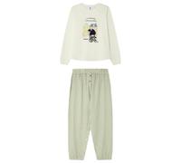 Women'secret Pijama de Manga Larga Pantalón Largo Colección Multilicense Cottage Pyjama, Ivoire, S Femme