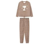 Women'secret Pijama de Manga Larga Pantalón Largo Colección Multilicense Urban Pyjama, Doré/Marron, M Femme
