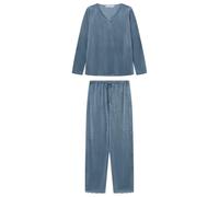 Women'secret Pijama de Manga Larga Pantalón Largo Colección Soft Touch Pyjama, Vert/Gris, XS Femme