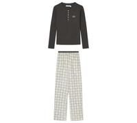 Women'secret Pijama Largo Checks Pyjama, Gris, S Femme