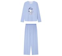 Women'secret Long Pyjama Multilicense Lucky Love Snoopy, Bleu, M Femme