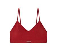 Women'secret Top Triangular Natural Cuadrillé Bra, Standard Garnet, XS Women's