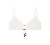 Women'secret White Triangle Padded Bikini Top with Ring Soutien-Gorge, Ivoire, 95B Femme