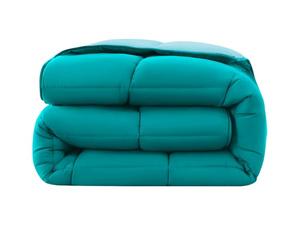 wometo Couette 155 x 220 cm - Certifié Öko-Tex - Design réversible - Turquoise et bleu clair