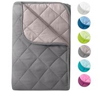 wometo Couette d'été en microfibre - Design réversible - 200 x 200 cm - Certifié Oeko-Tex - Gris et gris clair - Lavable à 95° - Pour le camping et les journées chaudes - Utilisable sans housse -
