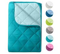 wometo Couette d'été en microfibre - Design réversible - 200 x 200 cm - Certifié Oeko-Tex - Turquoise - Lavable à 95° - Pour le camping et les journées chaudes - Utilisable comme couvre-lit