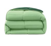 wometo Couette en peluche pour toutes les saisons - Design réversible - Environ 155 x 220 cm - Vert et vert foncé - Couette d'hiver chaude douillette et douce - Utilisable sans housse - Certifié