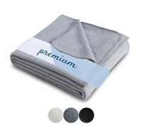 wometo Couverture polaire de qualité supérieure - 140 x 190 cm - Certifié Öko-Tex - Gris chiné