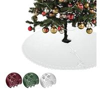 wometo Jupe de Sapin XXL de qualité supérieure, Couverture Blanche de circonférence 120cm, Oeko-Tex, avec Fermeture éclair de qualité