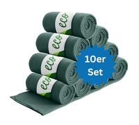 wometo Lot de 10 couvertures polaires Eco en matériau 100 % recyclé + certifié Oeko-Tex et GRS 130 x 160 cm environ 400 g - Vert foncé avec bord anti-boulochage et bord côtelé