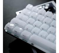 Womier Jelly - Touches de Clavier en céramique - Capuchon de Touches Blanches Transparentes, côté Transparent imprimé personnalisé 60, 65, 75, 100% pour claviers mécaniques Cherry MX, Outemu, Gateron