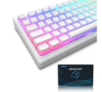 Womier Pudding Keycaps Lot de 165 touches PBT personnalisées, profil OEM, compatibilité universelle pour clavier 100 %, 75 %, 65 %, 60 % - Blanc