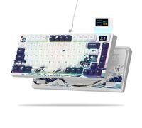 Womier S-K80 Clavier de Jeu mécanique 75% avec écran multimédia Couleur - Clavier de Jeu mécanique remplaçable à Chaud, Clavier personnalisé RVB à Montage sur Joint d'étanchéité, stabilisateur