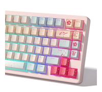 Womier Touches roses 60 65 75 100 %, touches japonaises avec rétroéclairage brillant, joli profil cerise par sublimation - Capuchon personnalisé pour claviers mécaniques