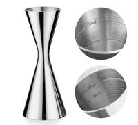 WOMLEX Verre doseur à cocktail avec graduation intérieure pour un cocktail - Acier inoxydable 304 - Convient pour les bars et les appartements (Argenté, 45 ml et 60 ml)