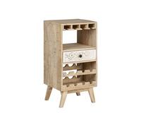 Casier à vin armoire de bar avec étagére et tiroir 8 bouteilles 45x90x40 cm bois