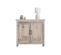 WOMO-DESIGN Commode Bologna Shabby Chic 94x92x47 cm, Blanc-Naturel, en Bois, Buffet avec 2