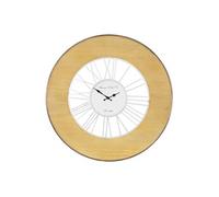 WOMO-DESIGN | Grande Horloge Murale XXL Alfheim Ronde Ø85 cm Blanc-Nature, en Bois-Métal,