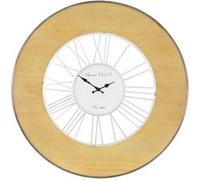 Horloge Womo Design WOMO-DESIGN Grande Horloge Murale XXL Alfheim Ronde Ø85 cm Blanc-Nature, en Bois-Métal,