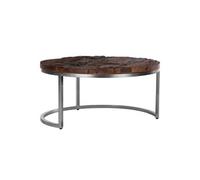 WOMO-DESIGN Table Basse Gigogne Ronde Surabaya, Ø 70x35 cm, en Bois d'Acacia Massif,