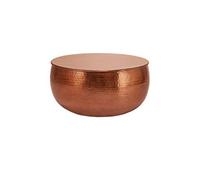 WOMO-DESIGN Table Basse Martelée de Salon - Table d'Appoint Ronde Artisanale Ø 60x30,5 cm