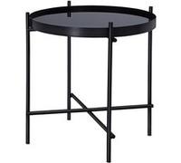 Table basse Womo Design WOMO-DESIGN Table Basse Ronde - Ø 43 x 45 cm - Noir - Plateau en Verre - Cadre en Métal
