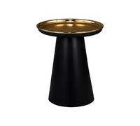 WOMO-DESIGN Table d'Appoint Bristol Ø 50 cm, Ronde, 50cm de Haut, Noir Mat avec Plateau