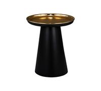WOMO-DESIGN Table d'Appoint Bristol Ø 50 cm, Ronde, 50cm de Haut, Noir Mat avec Plateau