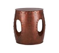 WOMO-DESIGN Table d'Appoint Lahti Ronde Ø 38x45 Cuivre, Pièce Unique, Faite Main en Métal,