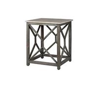 WOMO-DESIGN Table d'Appoint Orientale Florence 45x45x55cm Carré Gris en Bois de Manguier