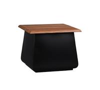 WOMO-DESIGN Table d'Appoint Sheffield 50x40x50 cm, Rectangulaire, Noir/Naturel, en Bois