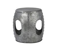 WOMO-DESIGN Table d'Appoint Vantaa Ronde Ø38x43 Argent, Pièce Unique, Faite Main en Métal,